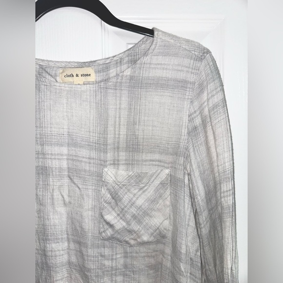 Cloth & Stone Casual Plaid Top S - Picture 2 of 6
